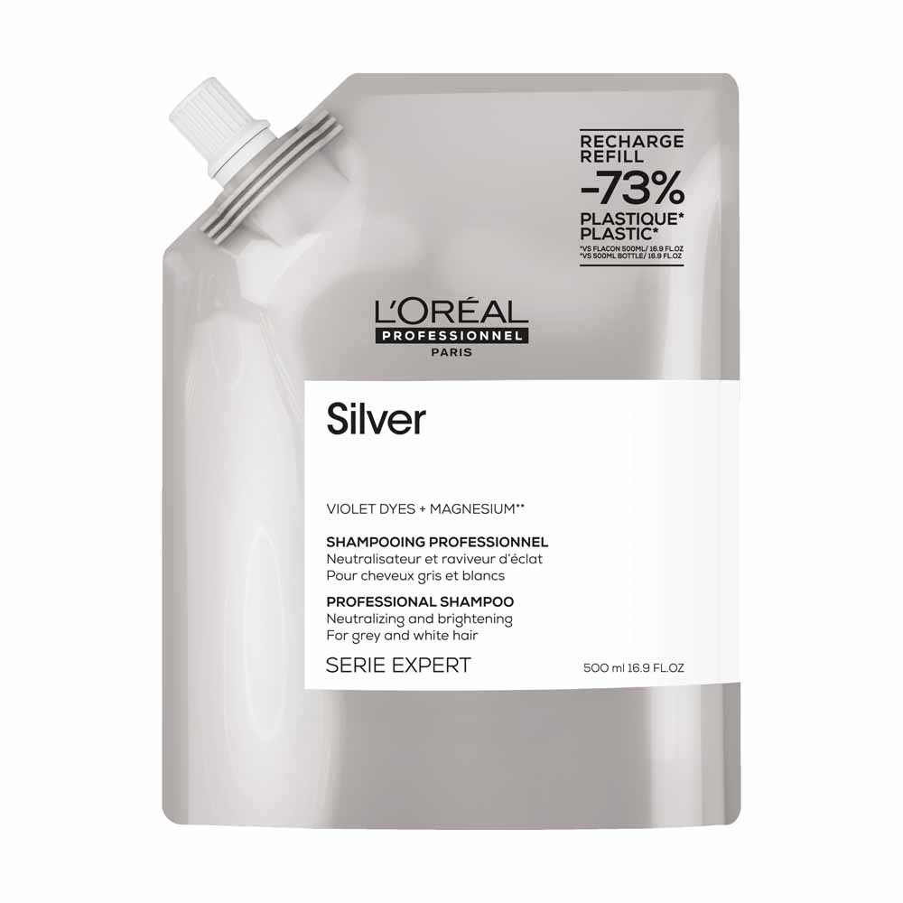 L'Oréal Professionnel Silver Recarga Champú blanqueador para cabellos grises y blancos 500 ml
