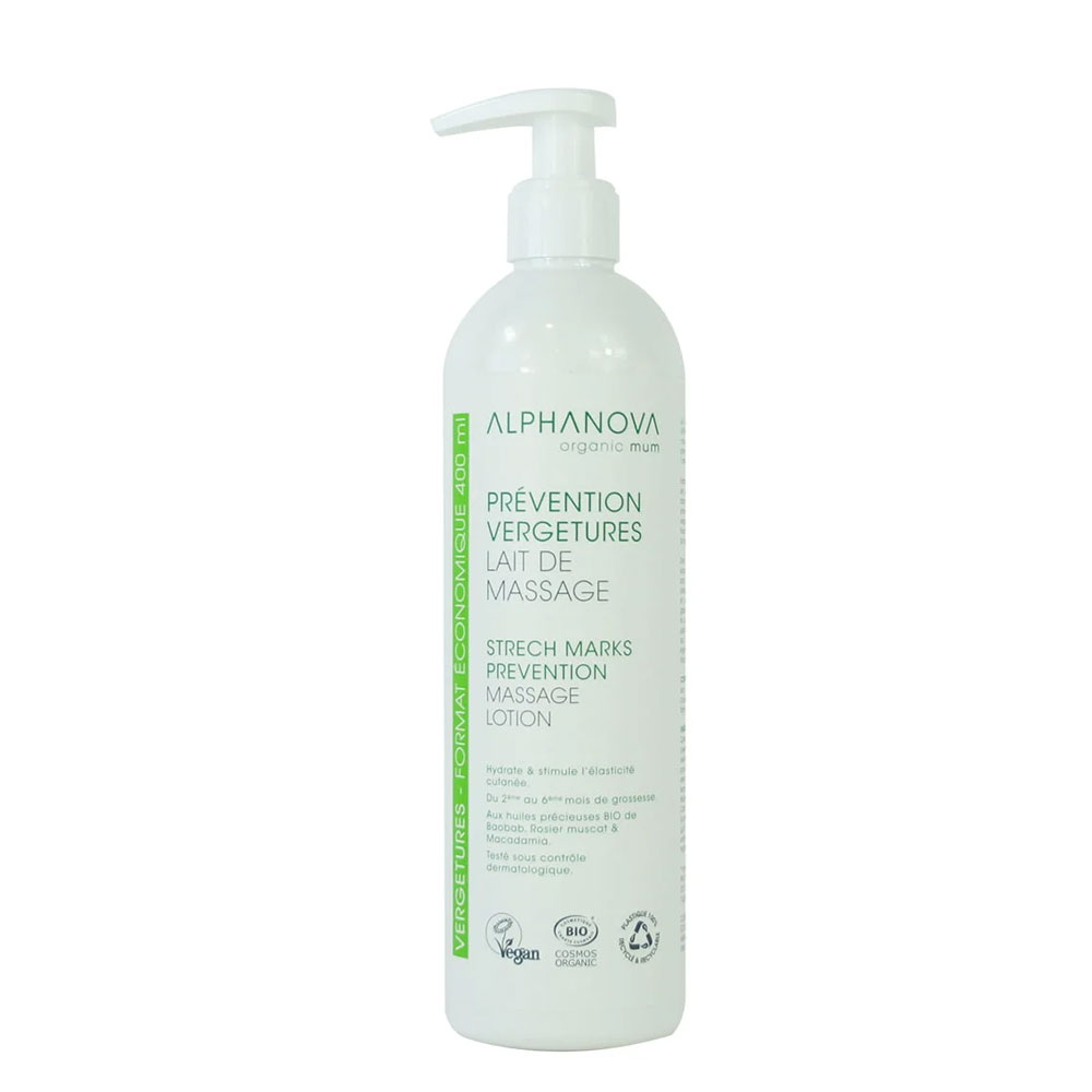 Alphanova Organic Mum Leche de masaje bio prevención estrías 400 ml
