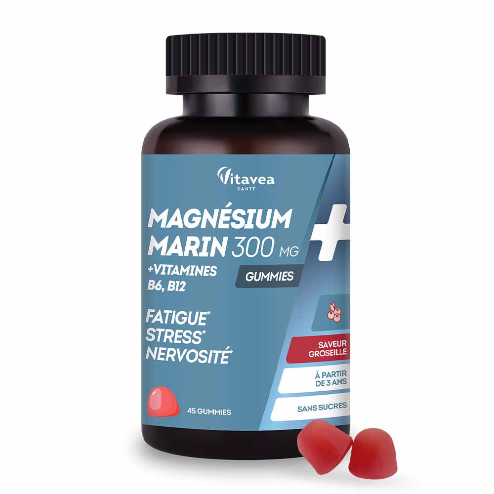 Vitavea Santé Magnesio vitaminas B6, B12 fatiga estrés nerviosismo 45 Gominolas