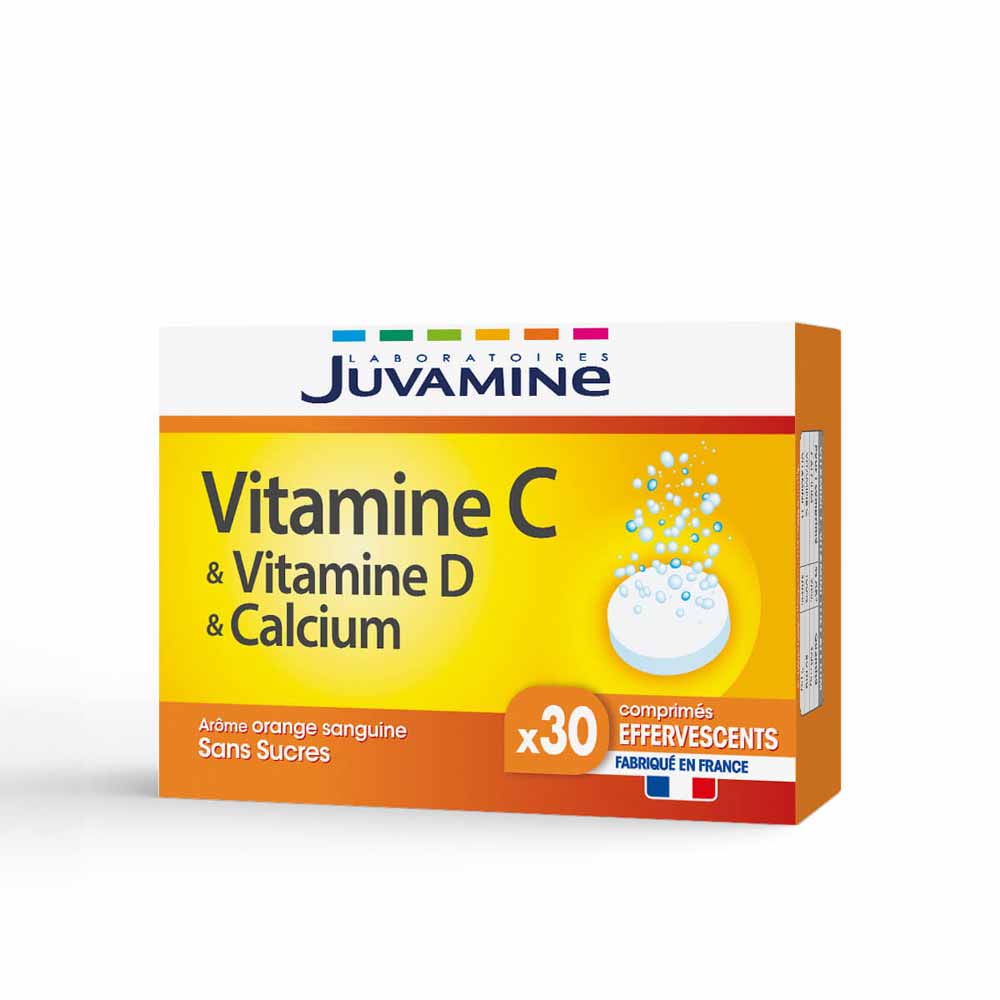 Juvamine Fizz Vitamina C + D y Calcio 30 Comprimidos Efervescentes
