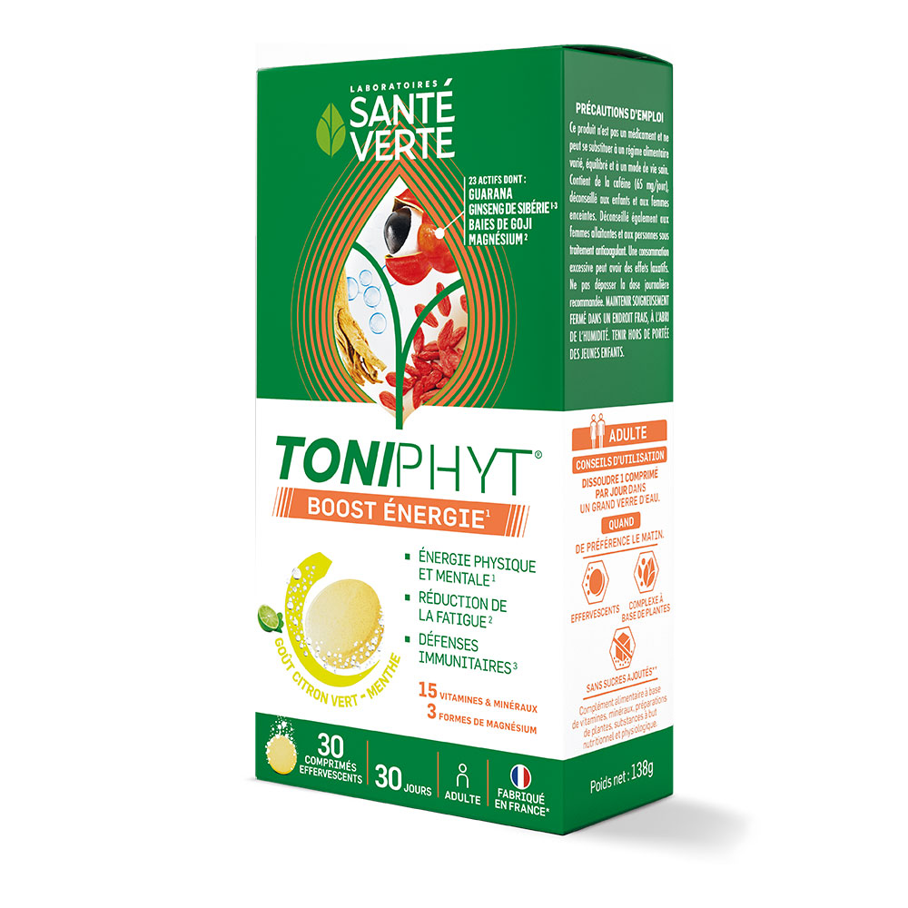 Sante Verte Toniphyt Boost sabor limón-menta 30 comprimidos