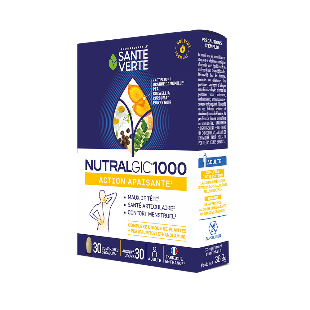 Sante Verte Nutralgic Acción calmante plaintext 1000 mg 30 comprimidos