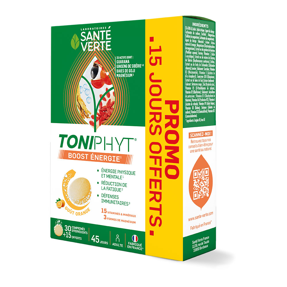 Sante Verte Toniphyt Boost sabor naranja 30+15 comprimidos efervescentes
