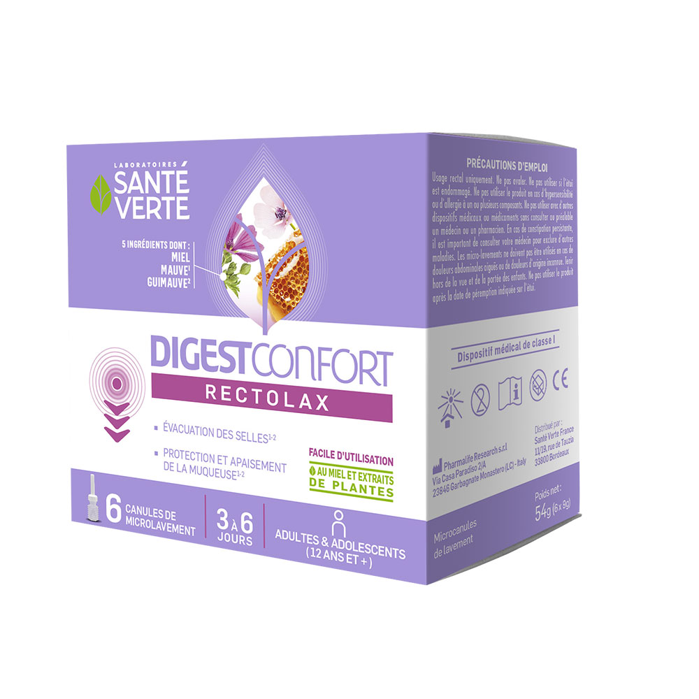 Sante Verte DIgestConfort Rectolax adulto 6 cánulas de 9 g