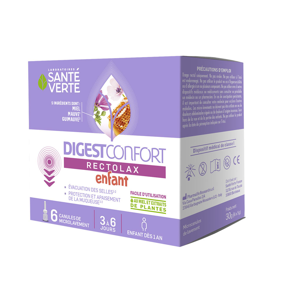 Sante Verte DIgestConfort Rectolax infantil 6 cánulas de 5 g