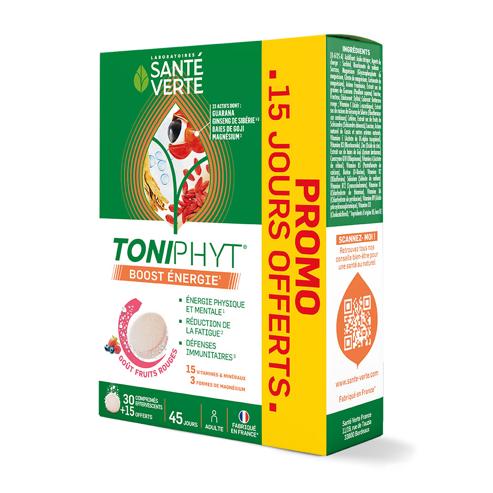 Sante Verte Toniphyt Boost frutos rojos 30+15 Comprimidos