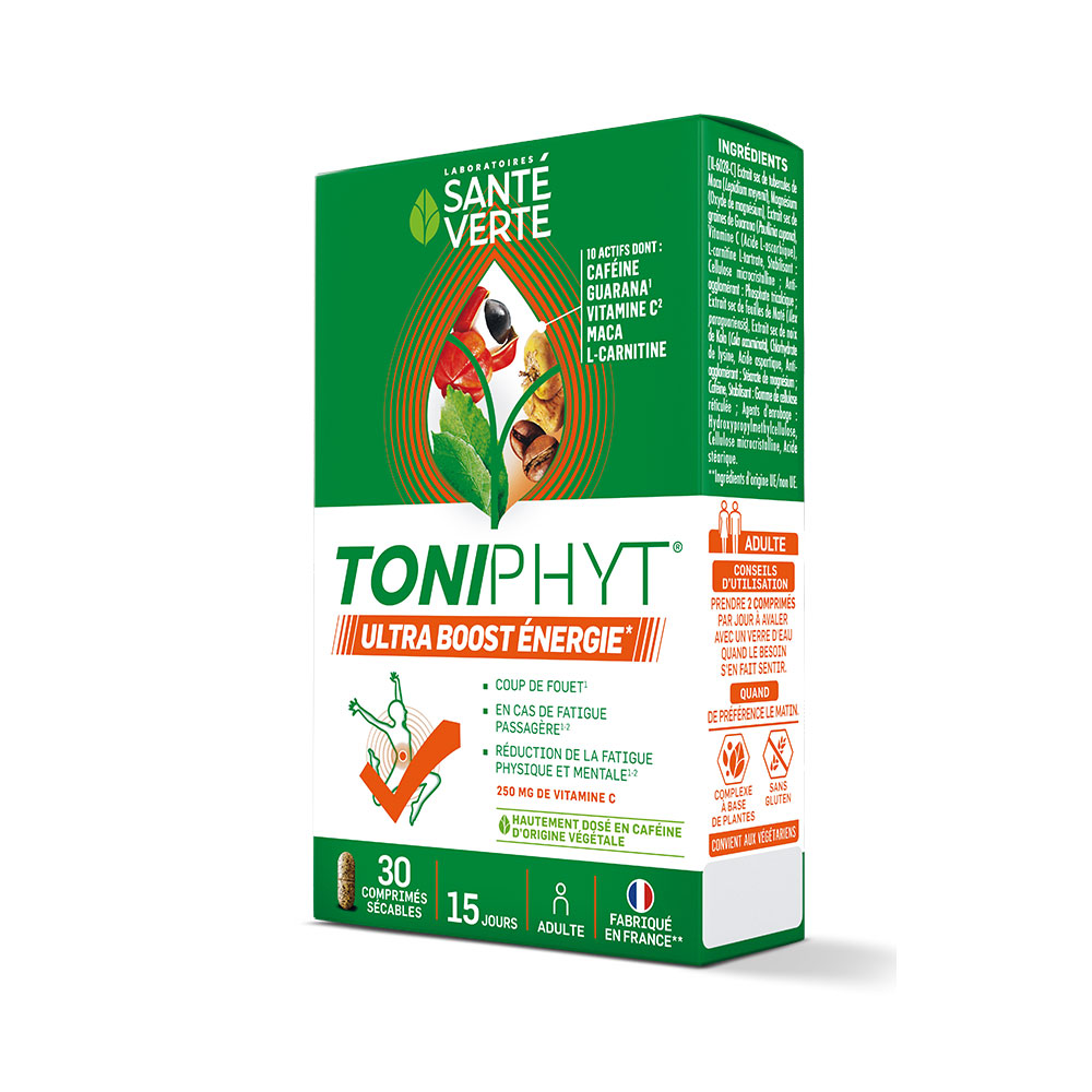 Sante Verte Toniphyt Vitamina C y guaraná reduce la fatiga 30 comprimidos