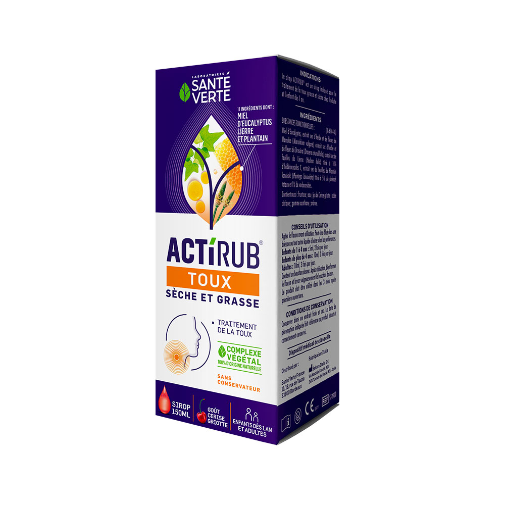 Sante Verte ActiRub Jarabe para tos seca y grasa adultos y niños 150 ml