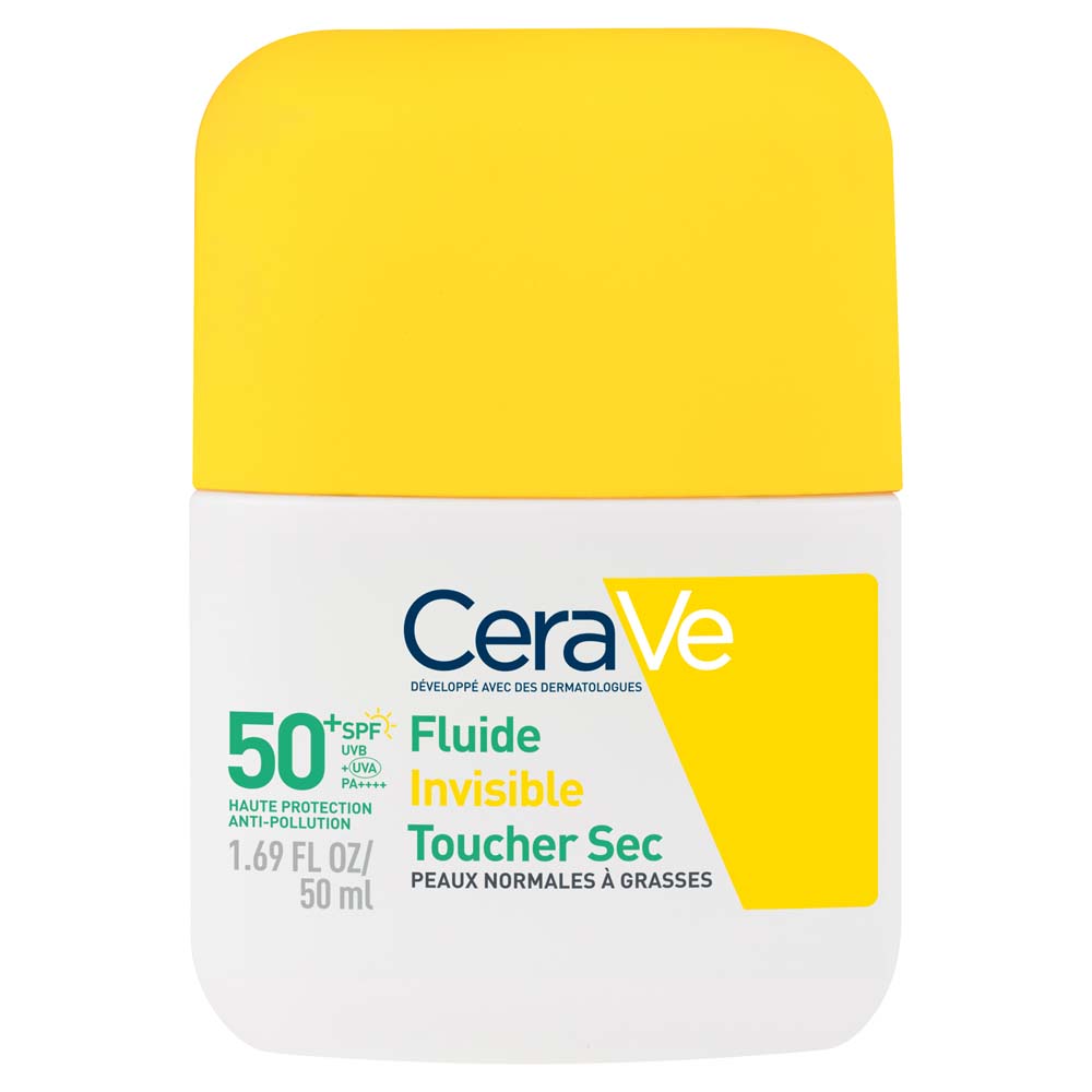 Cerave Fluido invisible tacto seco SPF50+ alta protección rostro 50 ml