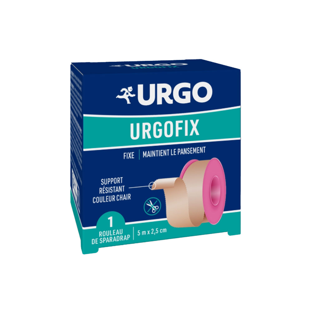 Urgo Urgofix Esparadrapo adhesivo de tela resistente color piel Urgofix 1 rollo