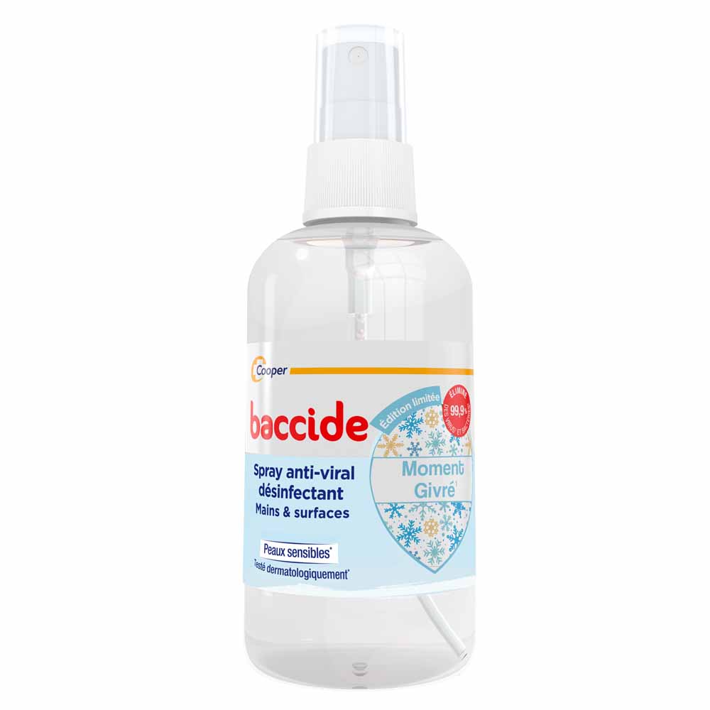 Baccide Spray antiviral desinfectante momento givrée manos y superficies 100 ml