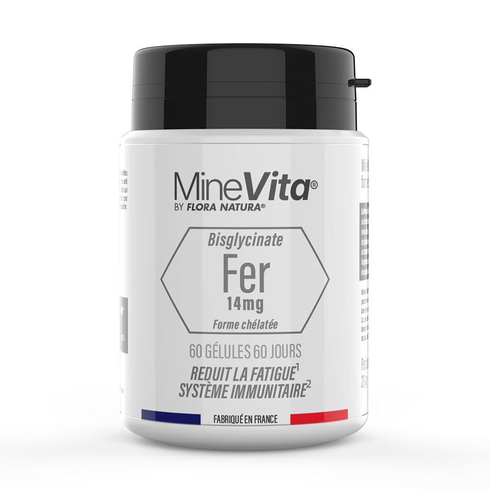 Flora Natura Minevita® Bisglicinato de hierro 14 mg 60 cápsulas