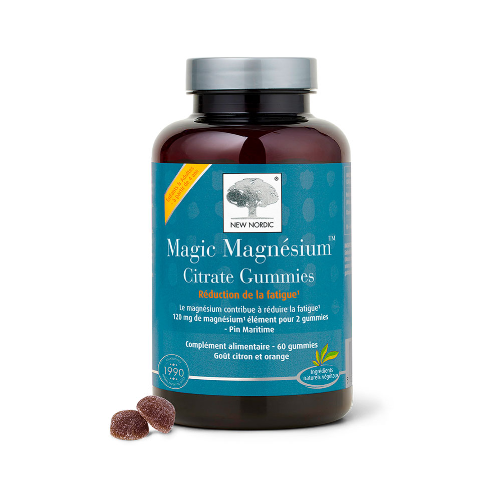 New Nordic Magic Magnésium Citrate sabor limón naranja 60 gominolas