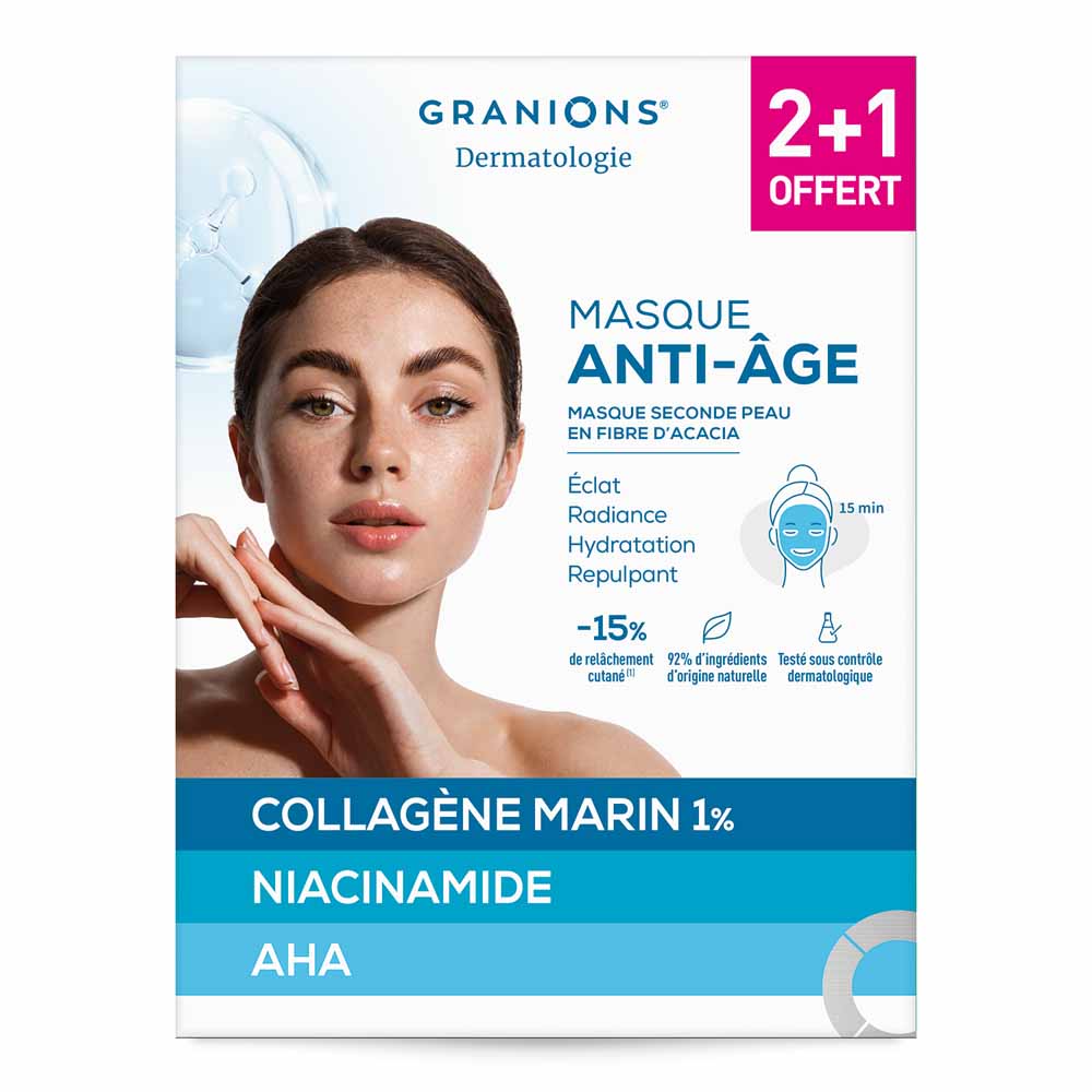 Granions Dermatología Masque segunda piel antiedad 2 x 3 unidades