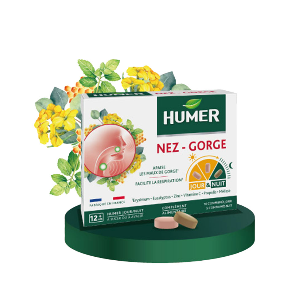 Humer Nariz Y Garganta 10 Comprimidos Dia + 5 Comprimidos Noche 10 Comprimés Jour + 5 Comprimés Nuit