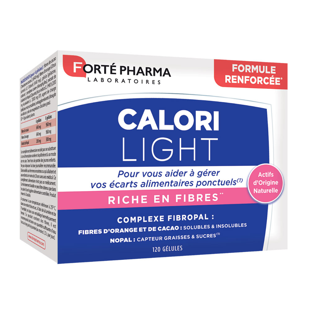 Forté Pharma CaloriLight Captador de grasas fibra + nopal 120 cápsulas