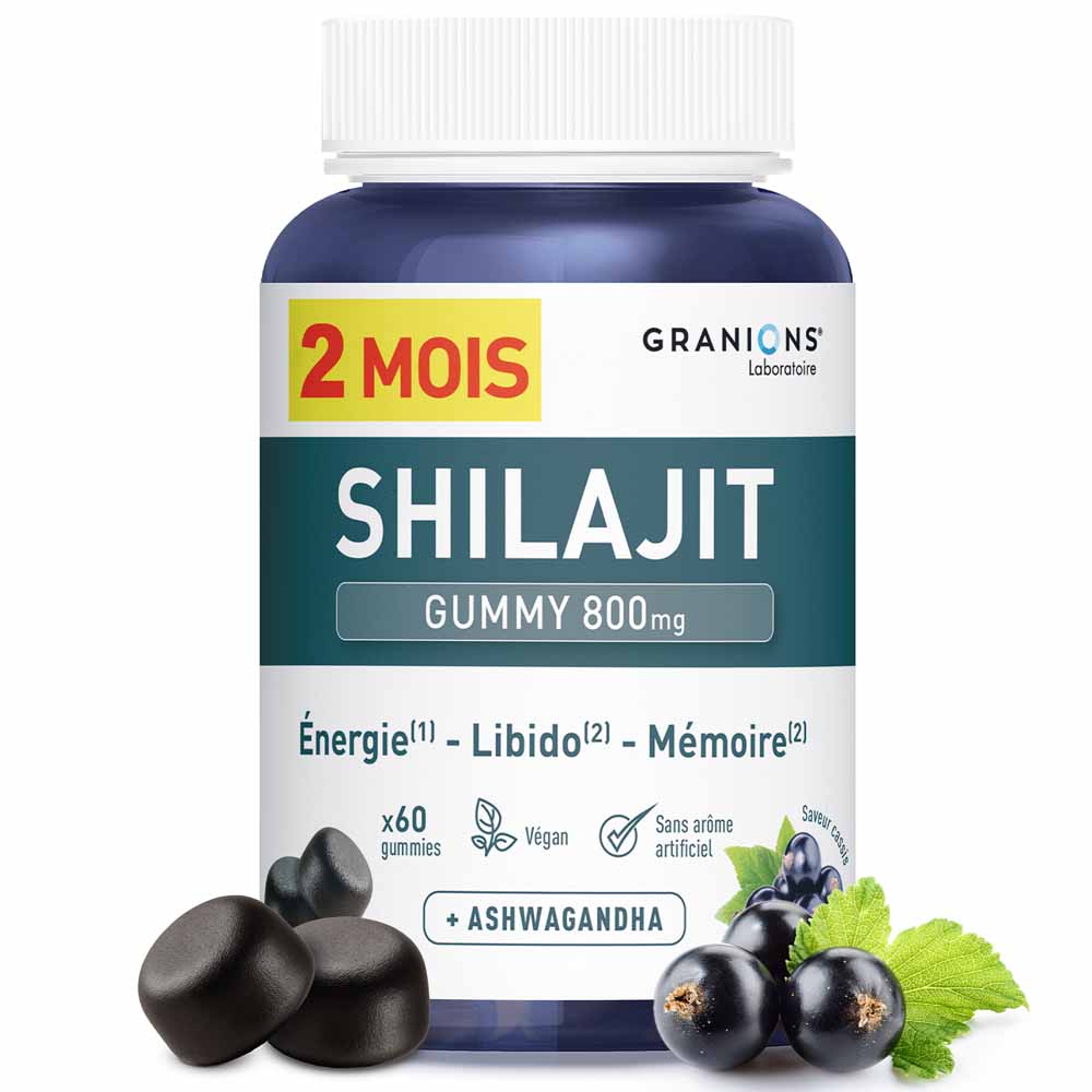 Granions Shilajit 800 mg sabor grosella negra 60 gominolas