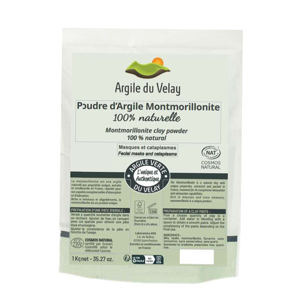 Argile du Velay Arcilla verde superfina en polvo 1 kg