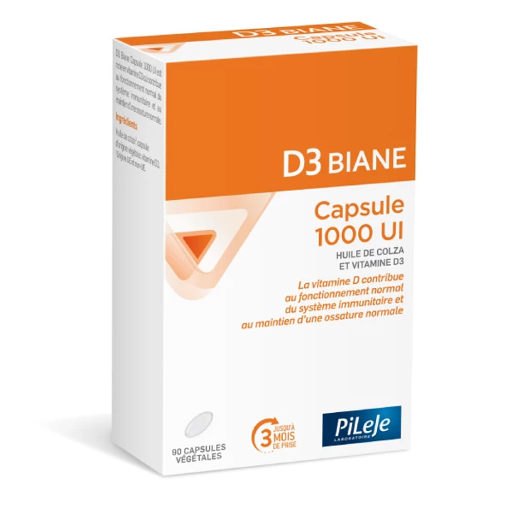 Pileje D3 Biane Vitamina D3 1000 UI 90 cápsulas