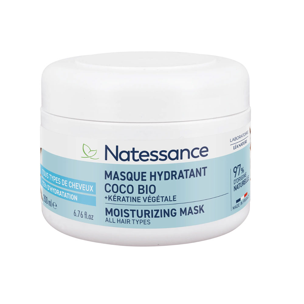 Natessance Mascarilla hidratante coco bio y queratina vegetal 200 ml