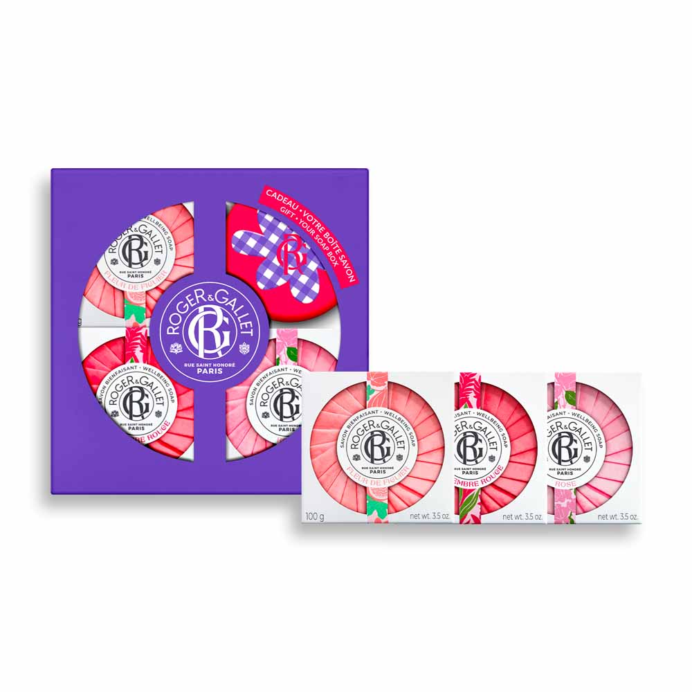 Roger & Gallet Pack 3 jabones beneficiosos higo, jengibre, rosa 100g