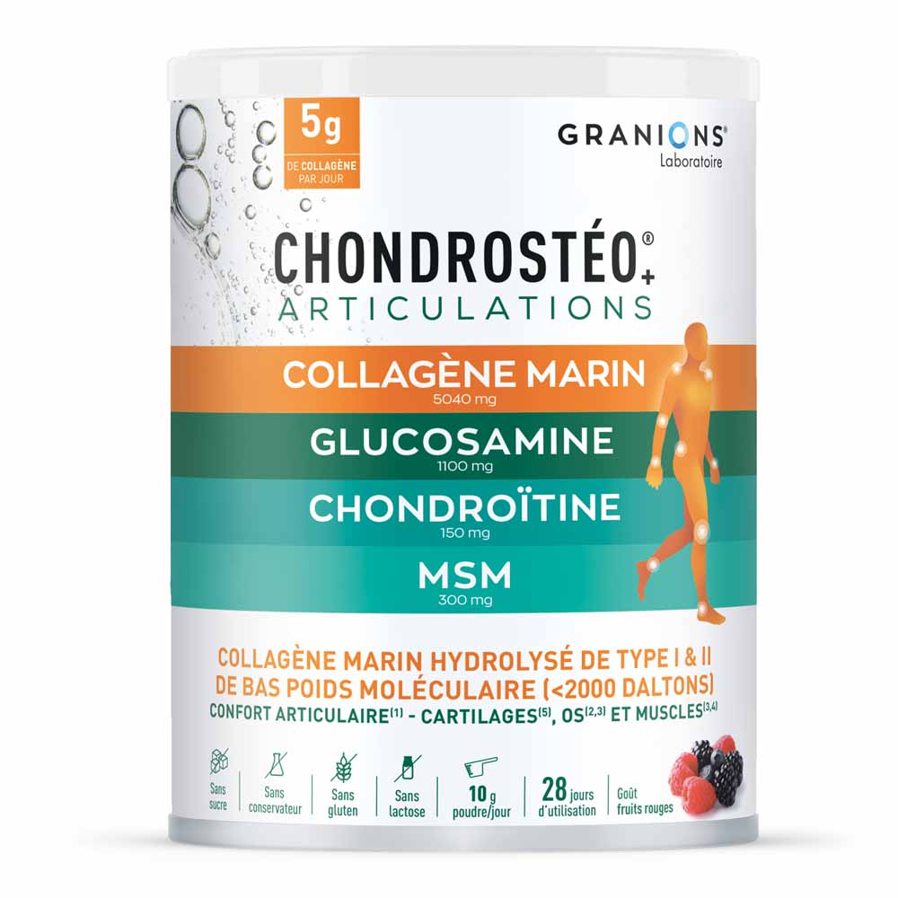 Granions Chondrostéo Colágeno marino Juntas Frutas del bosque 280g