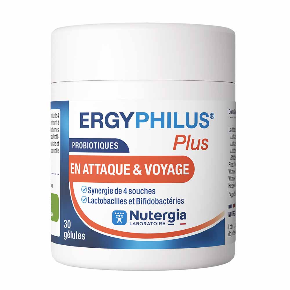 Nutergia Ergyphilus Plus probióticos para ataque y viaje 30 cápsulas