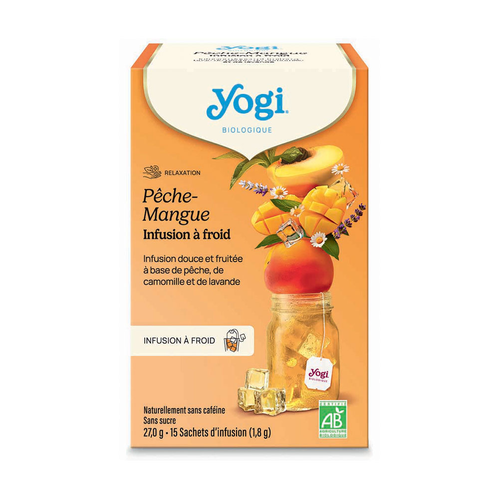 Yogi Tea Infusión en frío melocotón mango 15 sobres