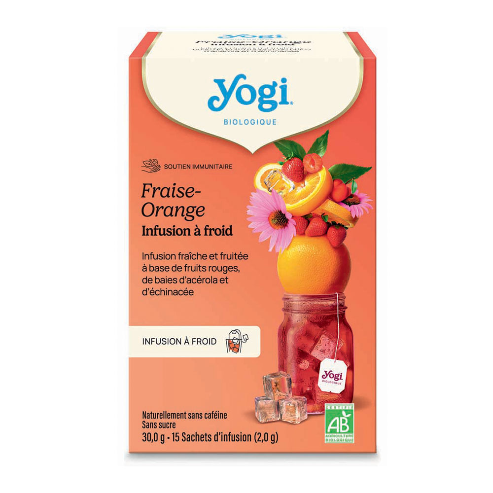 Yogi Tea Infusión en frío fresa naranja 15 sobres