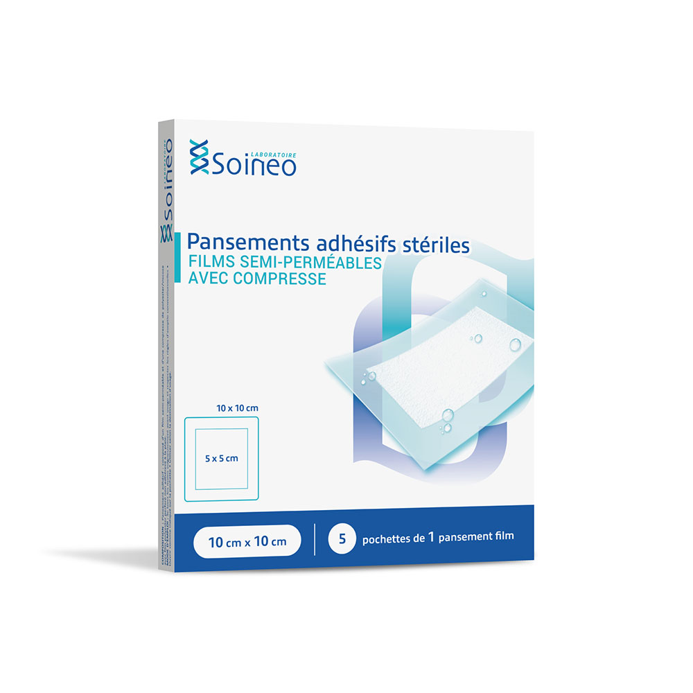Soineo Tiras adhesivas PU estériles 10cm x 10cm /5 2 x 5 unidades