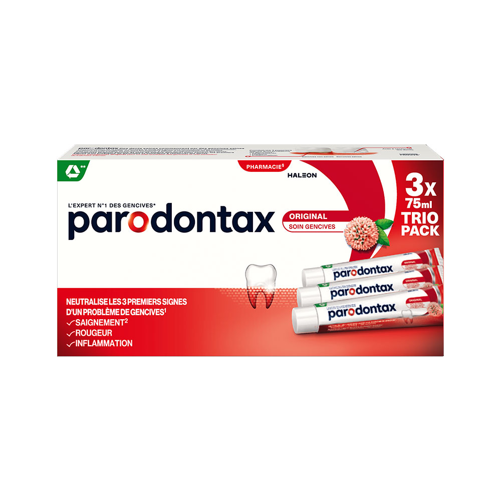 Parodontax Pasta dentífrica original cuidado de encías 3 x 75 ml