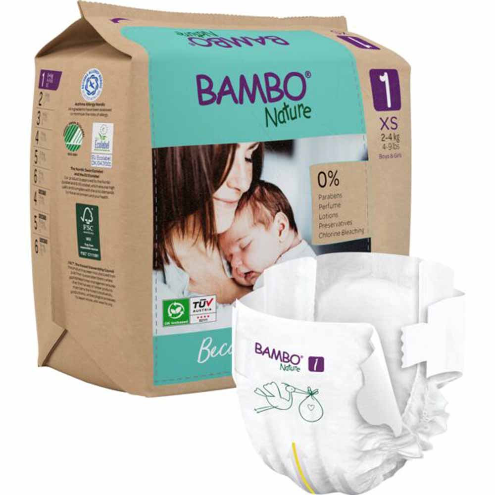 Bambo Nature Pañales XS Talla 1 de 2 a 4 kg x22