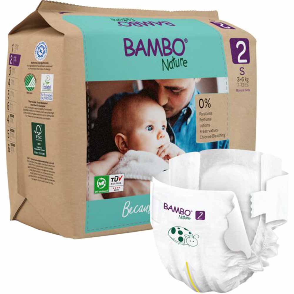 Bambo Nature Pañales S Talla 2 de 3 a 6 kg x30