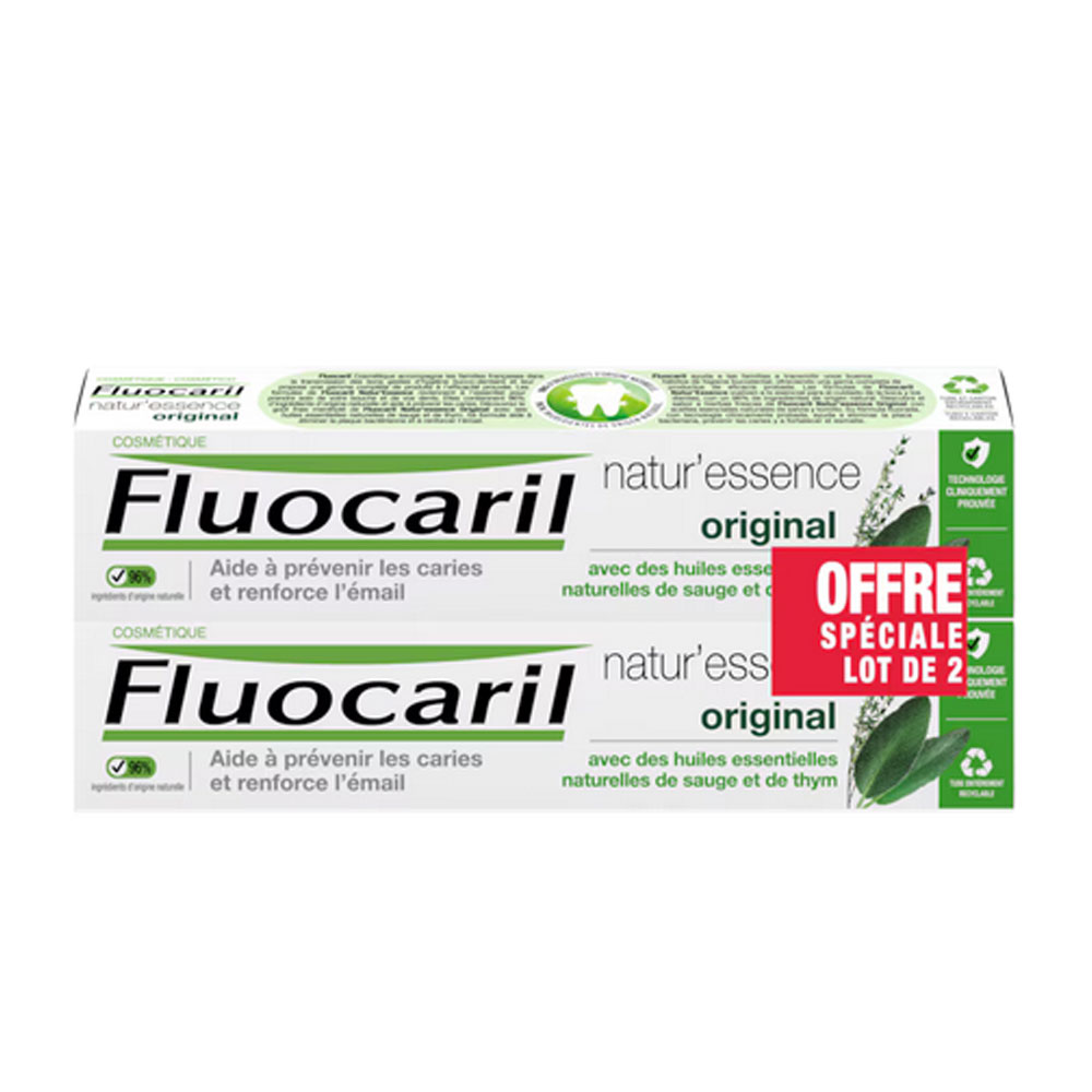 Fluocaril Natur'Essence Pasta dentífrica original con doble flúor 75ml