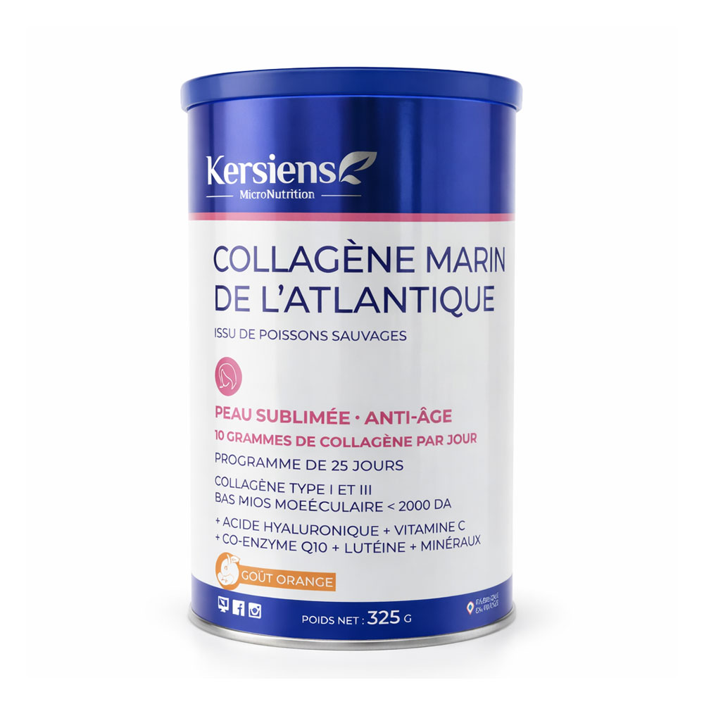 Kersiens Colágeno marino del Atlántico piel sublimada y sabor naranja 325 g