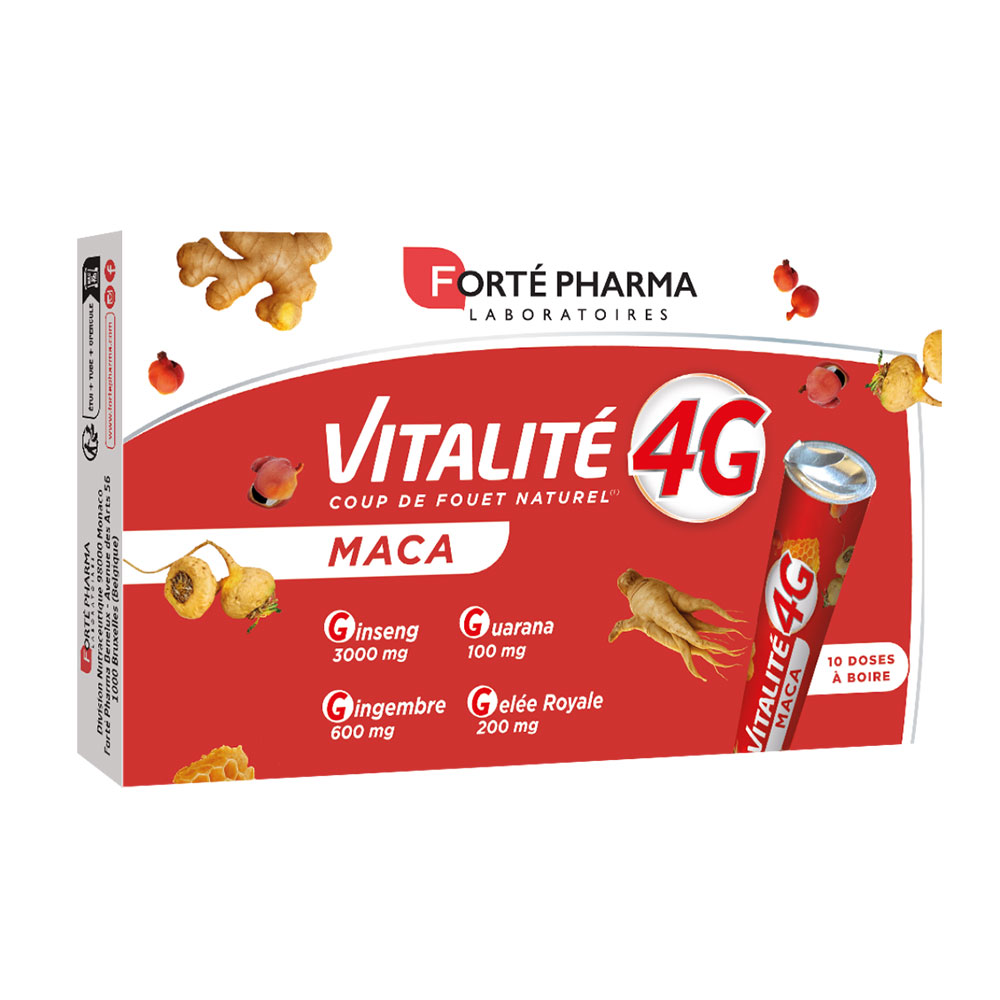 Forté Pharma Vitalité 4G Maca sabor limón-verde 10 unidades bebibles