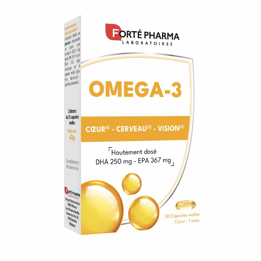 Forté Pharma Omega-3 DHA 250 mg EPA 367 mg 30 cápsulas