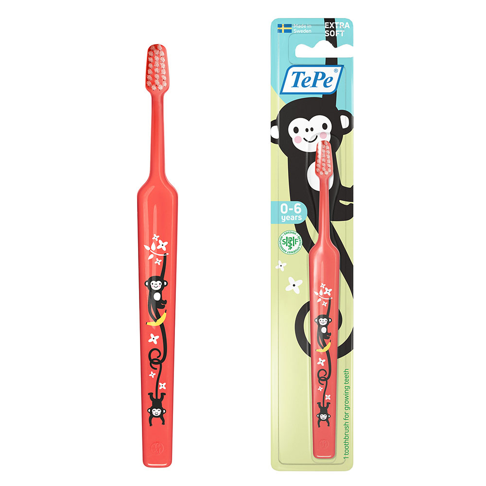 TePe Cepillo de dientes mini extra suave para niños de 0 a 3 años