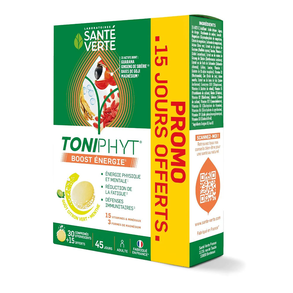 Sante Verte Toniphyt Lote energía limón-menta 45 comprimidos