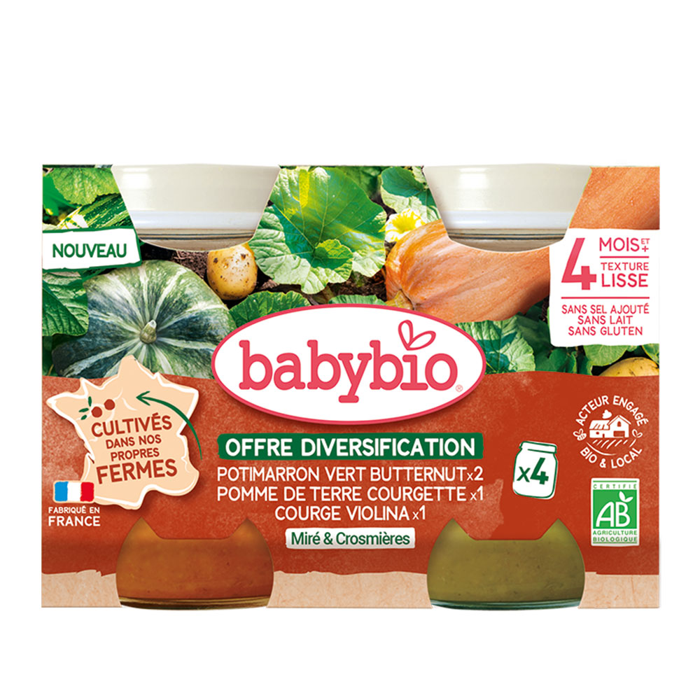 Babybio Verduras Pack granjas a partir de 4 meses 4 x 130 g
