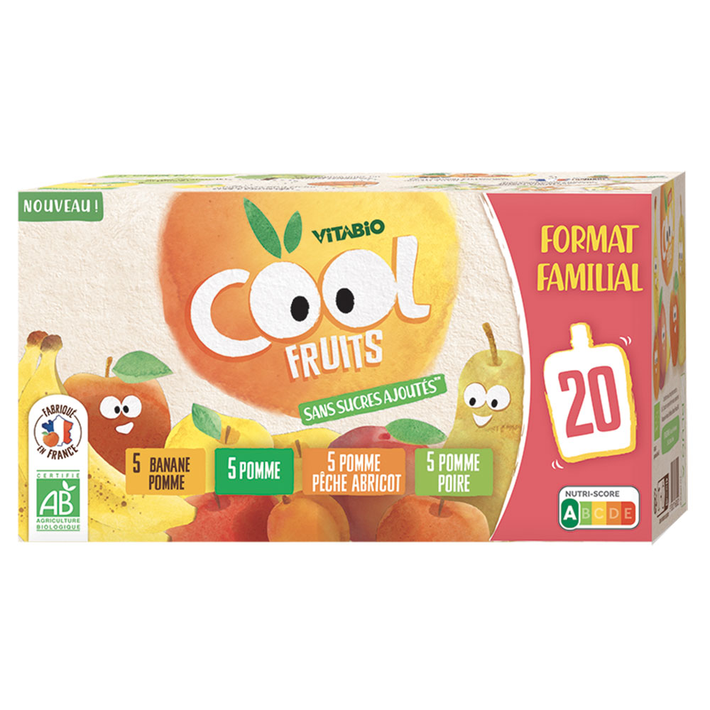 Vitabio Cool Fruits Compota en calabazas para niños A partir de 3 años 12x90g