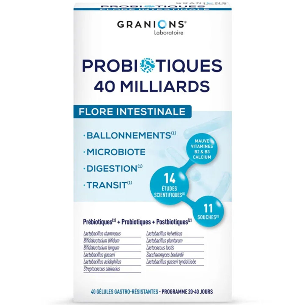 Granions Probióticos flora intestinal 40 cápsulas