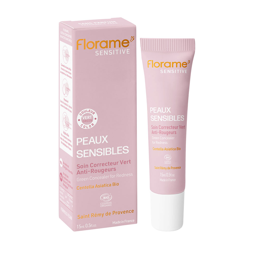 Florame Tratamiento corrector verde antirojeces bio 15 ml