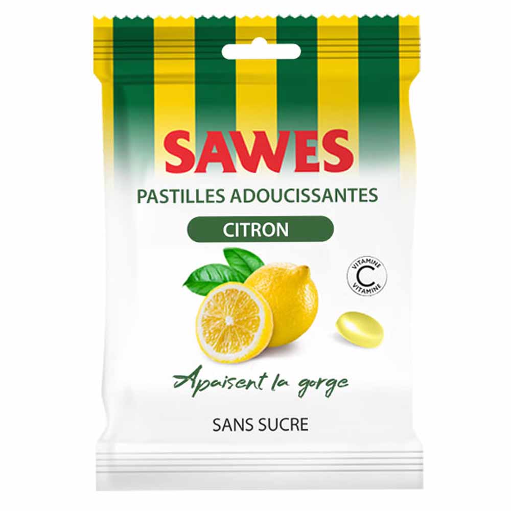 SAWES Caramelos de limón sin azúcar con vitamina C 50 g