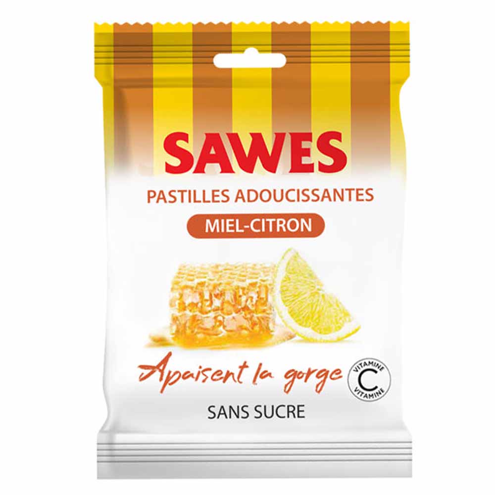 SAWES Caramelos miel-limón sin azúcar vitamina C 50 g