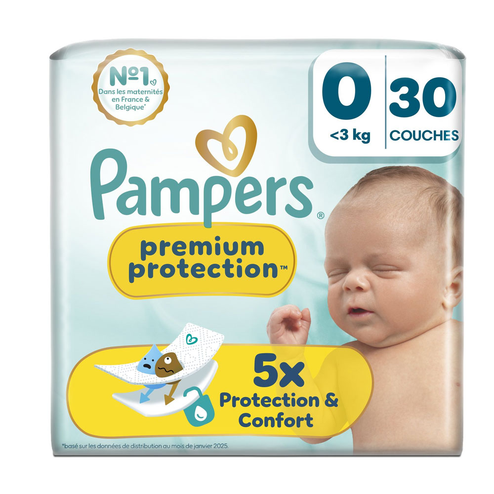 Pampers Premium Pañales Talla 0 (< 3 kg) 30 unidades