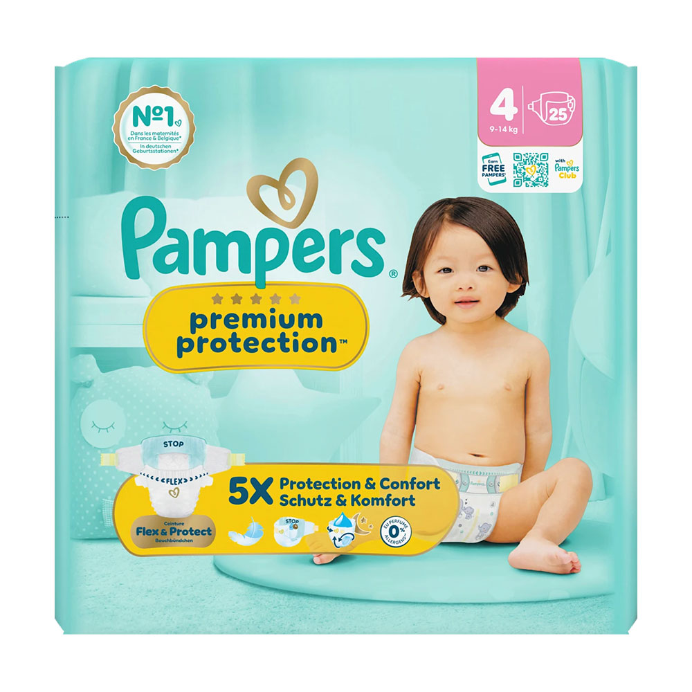 Pampers Premium Pañales Talla 4 (9-14 kg) 25 unidades