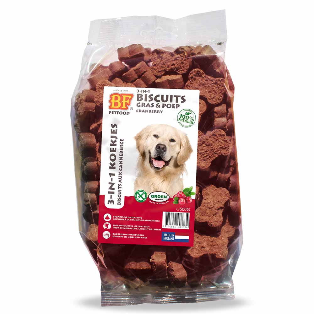 Biofood BF Petfood Galletas para perros 3 en 1 de Canneberge 500g