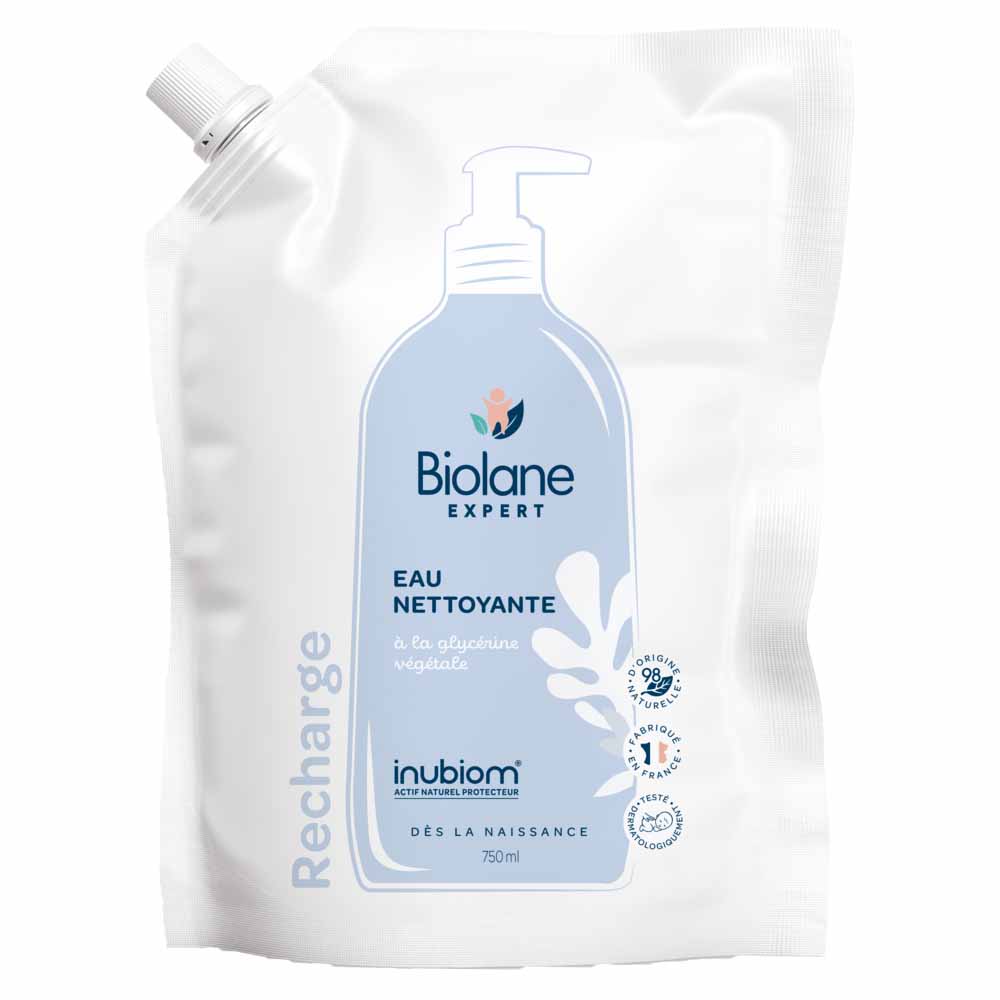 Biolane Experto Recarga ecológica agua limpiadora sin aclarado bio calmante con glicerina vegetal 750 ml