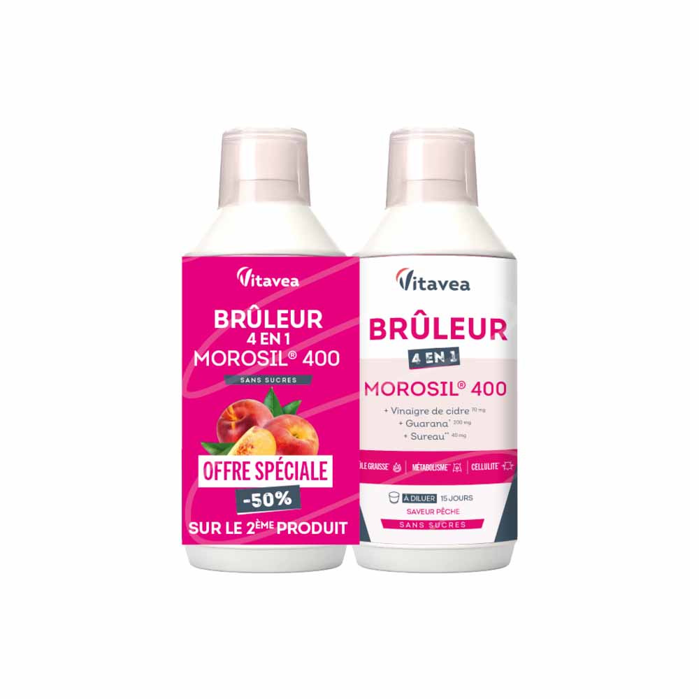 Vitavea Santé Quemagrasas Morosil Quemagrasas Celulitis Metabolismo Sabor Melocotón 2x500 ml